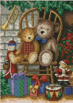 Kvalitní Krásné Horké Prodávat Počítají Cross Stitch Kit Vánoce Medvídci Medvídek Přátelé dim 8721