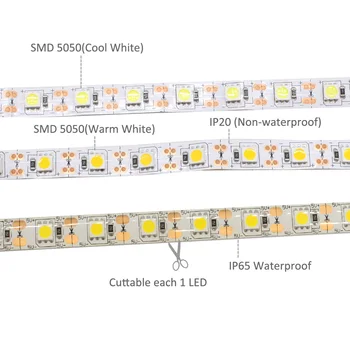 LED pásek Vodotěsný USB 5V SMD 5050 Touch Stmívatelné LCD TV Podsvícení Teplá Bílá Flexibilní USB LED Strip Pásky, Proužek Pásky Světlo