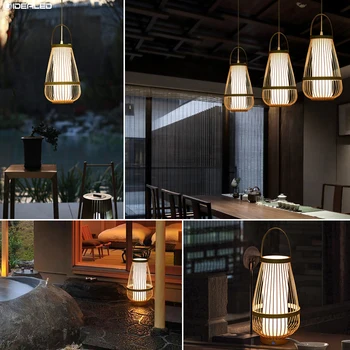 Led stůl, stolní lampa, Ručně vyráběné bambusové tkaní Studijní noční světlo ložnice útulné tatami tatami zen noční homestay bambusové lampy