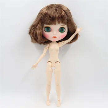 LEDOVÉ DBS Blyth panenka 1/6 bjd hračka bílá kůže společné tělo, krátké hnědé vlasy, matný tvář s obočím vlastní panenku 30cm hračka