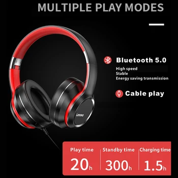 Lenovo Wireless Bluetooth Headset HD200 Hlavu-nasedl na Herní Sportovní Běžecké Sluchátka Počítač/Telefon, Inteligentní Redukce Šumu