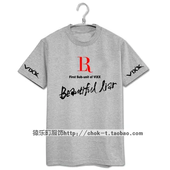Leo Vixx ravi sub-jednotky LR vrátit album krásný lhář tisk krátký rukáv t-shirt kpop módní muži ženy letní tričko