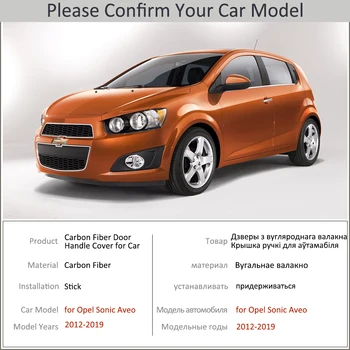Lesklý Černý Carbon Fiber Kliky Dveří Kryt Střihu pro Opel Chevrolet Aveo Sonic Barina 2012~2019 autodoplňky Samolepky 2013