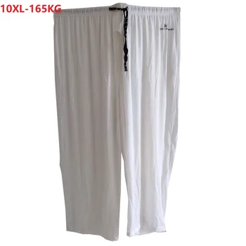 Letní muži sportovní kalhoty tenký Prodyšný plus velikosti 8XL 9XL 10XL oversize člověk pracovat Přímo Stretch kalhoty velká prodejní bílá 60