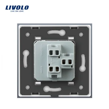Livolo Výrobce EU standardní tlačítkový spínač Luxusní bílý crystal glass panel, 1 gangu 1 způsob , VL-C7K1-11