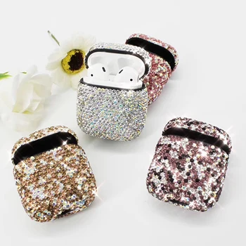 Luxusní Diamond Crystal Case pro Apple AirPods Případě Příslušenství Bezdrátová Bluetooth Sluchátka, Ochranný Kryt, Taška Shell Dívka Případě