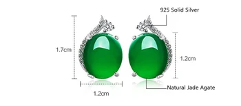 Luxusní Přírodní Zelený Chalcedon Náušnice Skutečné 925 Sterling Silver Módní Ženy Náušnice Strany Jemné Šperky Velkoobchod
