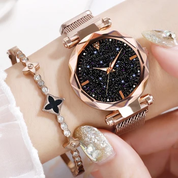 Luxusní Ženy Magnetické Hodinky Dámy Hvězdnou Oblohu Hodiny Módní Náramek Quartz Náramkové hodinky Relogio Feminino часы женские reloj