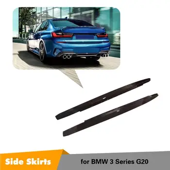 M3 G20, G28 Lesklé Černé Boční prahy pro BMW 3 Série G20 G28 M PORT 2019 2020 Boční Nárazník Lip