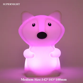 Medvědí Pes Fox Monkey LED Noční Světlo Dotykový Senzor 9 Barev Karikatura Silikonové Zvířat Lampa Noční Lampa pro Děti, Děti, Dítě Dárek