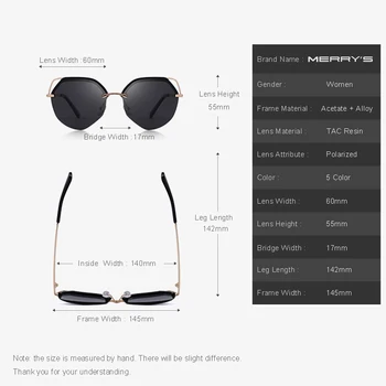MERRYS DESIGN Ženy Luxusní Cat Eye Polarizované sluneční Brýle Kovový Chrám UV400 Ochranu S6217