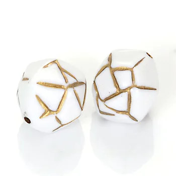 Miasol 25 Ks Pokovování Akrylové Starožitný Design Stripe Tvar Distanční Korálky Pro Ženy Náramky Diy Výrobu Šperků