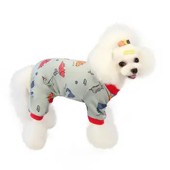 MICATALE Sladké Pet Pes Kombinéze Pyžamo pro Malého Psa s Kapucí Teplé Zimní Pet Oblečení, Čtyři Nohy Mikina pro Čivavu Štěňátko
