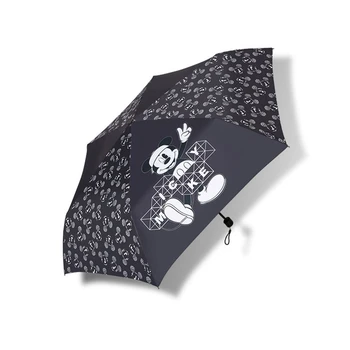 Mickey mouse Deštník, déšť ženy větruodolný deštník muži Skládací Tři skládací Anti-Uv Sluneční Deštník, Ženy, Děti Dárek