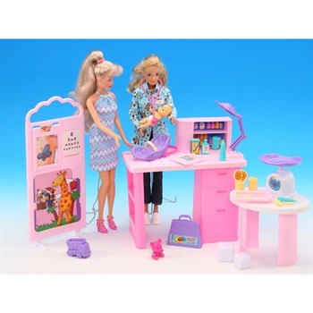 Miniaturní Nábytek Péče o Dítě Centrum, Mini Příslušenství pro Panenku Barbie Dům Klasické Hračky pro Dívky Doprava Zdarma