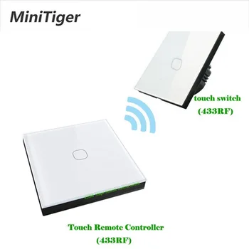 Minitiger 433mhz Bezdrátové Dálkové Nástěnné Světlo Dotykový Přepínač EU Standard 1/2/3 Gang 2 Způsob, Wireless Stick Vzdálené Touch Switch