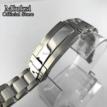 Miuksi 20mm 316L solid hodinky z nerezové oceli kapela skládací spona uchycení 40 mm pánské hodinky pouzdro popruh