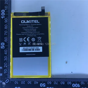 Mobilní telefon baterie pro OUKITEL K6 baterie 6300mAh Dlouhá pohotovostní doba Dárek demontáž nástroj pro OUKITEL K6 Mobilní Příslušenství