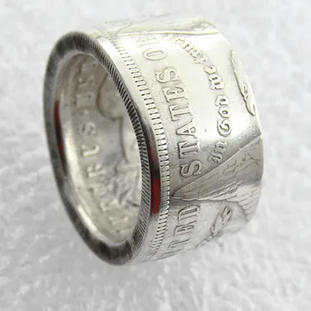 Morgan Stříbrný Dolar Mince Prsten Čistého Stříbra Ručně Vyráběné Ve Velikostech 8-16 Velkoobchod