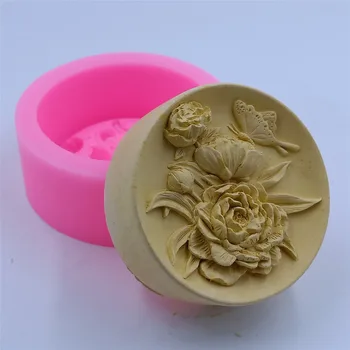 Motýl Květina Design Mýdlo Formy Kulaté Silikonové Mýdlo Formy, 3D Silikonové Formy pro Přírodní Mýdla