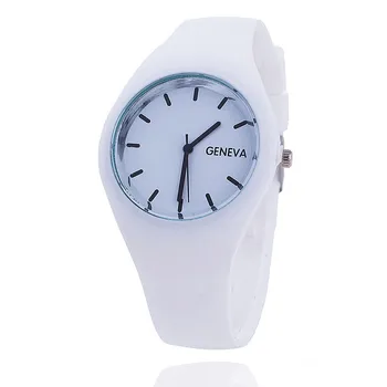 Módní Pánské hodinky Ženy Krémová Barva Ultra-tenký Módní Dárek Silikonové Popruh Volný čas Hodinky Geneva Hodinky Ženy Jelly Hodinky