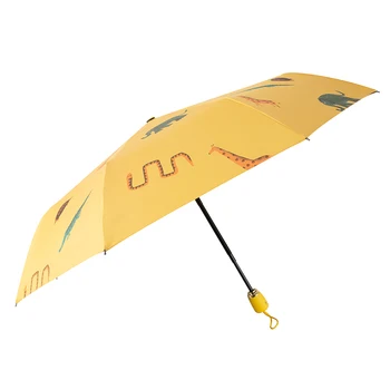 Módní Ženy Kmene Deštník Dětí Automatický Deštník, Opalovací krém, Anti UV Slunečníky Kreslených Zvířat Déšť Styl Deštníky