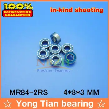 NBZH prodejní cena 10KS MR84-2RS ABEC-5 4*8*3 mm Miniaturní Kuličková Ložiska MR84RS L840 Modré gumové těsnění kryt