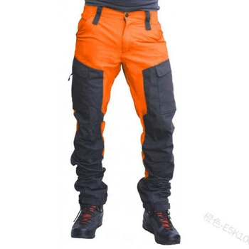 Neformální Muži Módní Barva Block Multi Kapsy Sportovní Dlouhé Kalhoty Pracovní Kalhoty pro Muže