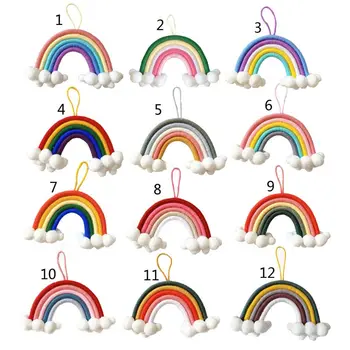 Nordic Home Dekorace Rainbow Ruční Tkaní Ornament Dítě Pokoj Zavěšení na Zeď X6HC