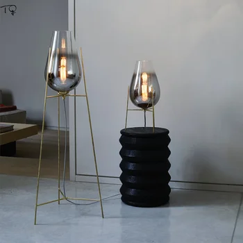Nordic Luxusní Vodík Balón Sklo Dekorativní Stojací Lampa Kov Kreativní Moderní Stát Světlo Obývací Pokoj Ložnice Lampa Noční