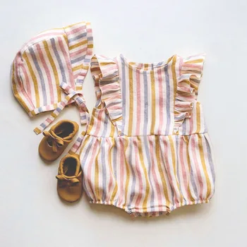 Nová Baby Dívky Kombinézy 0-24M Dropshipping Bavlna Novorozeně Dívka Šaty Dětské Kombinézy Sunsuit Oblečení Baby Girls Oblečení