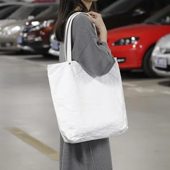 Nová Evropa verze retro taška kraft papír taška přes rameno materiál plátno ženy velký tote bag