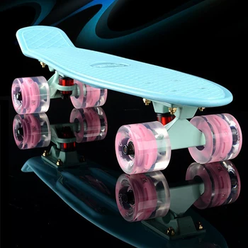 Nové Plastové mini cruiser skateboard malý skateboarding jeden banán longboard dospělé děti, se stal pokřivené road skate desky