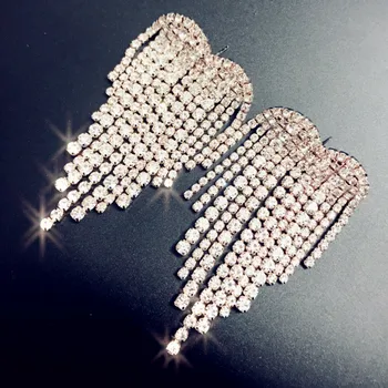 Nové Příjezdu Lesklý Drahokamu Úhel Křídla Kouzlo Houpat Náušnice pro Ženy Módní Trendy Náušnice svatební Svatební Šperky