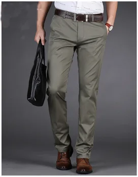 Nové Slim Fit Homme Stretch Kalhoty Vysoce Kvalitní Pánské Klasické Kalhoty Obchodní Ležérní Oblečení Formální Módy Dlouhé Kalhoty