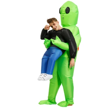 Nový Alien Nafukovací Kostým zeleného mimozemšťana Dospělé děti Legrační Vyhodit Oblek, Párty, Maškarní unisex party cosplay Halloween Kostým