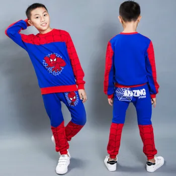Nový Spiderman, Baby Sety Oblečení Bavlněné Sportovní Oblek Chlapci Jaro Podzim Mikiny, Vesta, Košile, Kalhoty 3ks sada Kostýmy Děti Oblečení