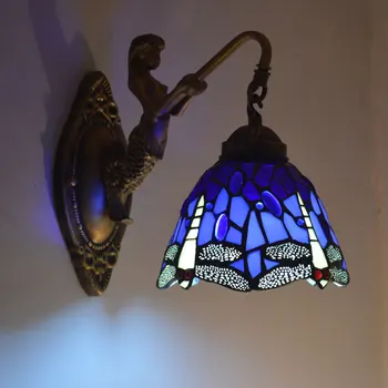 Nástěnné Svítidlo Vážka vitráží Stínidlo nástěnného Svícnu Noční Koupelny zrcadlová Skříňka Svítidla E27 110-240V