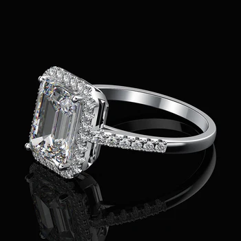 OEVAS Šumivé 6 karátů s vysokým obsahem uhlíku Diamantové snubní prsteny pro ženy 925 Mincovní stříbro Zásnubní večírek šperky Bague femme
