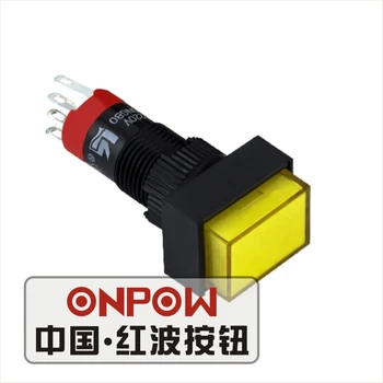 ONPOW 10mm 1NO1NC Červená/Zelená/Modrá/Žlutá/Bílá 110V/220V Momentální Obdélník Plastový tlačítkový Spínač (LAS3J-11) CE, ROHS