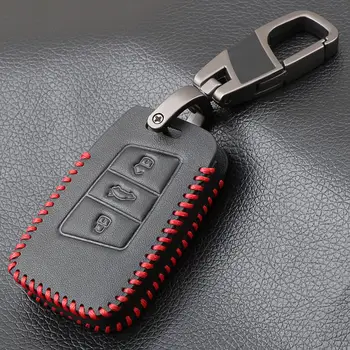 Originální Kožené Auto Klíč s Dálkovým Kryt Případě Pro Škoda Octavia A7 Volkswagen VW Tiguan MK2 Magotan Passat B8 CC 2017 2018