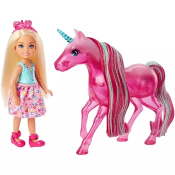 Originální Panenka Barbie Dreamtopia Unicorn Chelsea Panenky pro malé Holčičky, Poníka, Dům, Hračky, Doplňky, Děti, Hračky pro Děti Juguetes