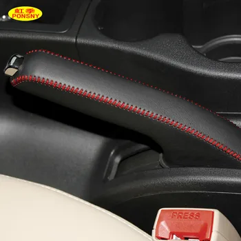 PONSNY Auto Gear/ruční Brzda/Volant z Pravé Kůže Kryty Případě pro Nissan Qashqai 2010-X-TRAIL Rouge Ručně šitý
