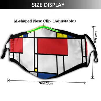 Pop Art Ústa Tváře Masky Mondrian Minimalistický De Stijl Moderního Umění Obličejové Masky Cool Módní s 2 Filtry pro Dospělé