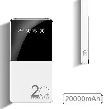 Power Bank 20000mAh Pro iPhone, Samsung, Xiaomi Powerbank Externí Baterie Přenosné Mobilní Telefon, Nabíječka Super Slim Poverbank