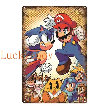Pozor Video Hry Rozzlobený Hry Dekor Kovové Plakát Super Mario Série Vintage Plechové Znamení Herní Deska