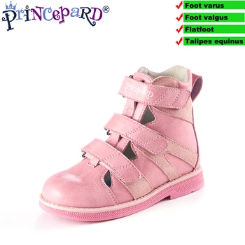 Princepard 2019 nové letní podzim ortopedické boty pro děti, růžové, šedé sandály z pravé kůže