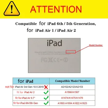 Pro iPad vzduch 2 Vzduch 1 Pouzdro,360 Stupeň Rotující Kožené Stojan Kryt pro iPad 9.7 2017 2018 Případě 5 6 5. 6. Generace Funda