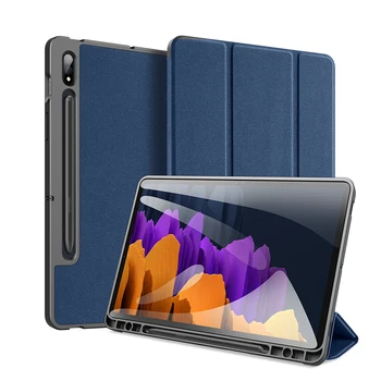 Pro Samsung Galaxy Tab S7 Případě Slim Flexibilní Měkké TPU Zpět Pouzdro s perem S Pen Držák Podpora S Pen Bezdrátová Nabíječka Wake/Sleep