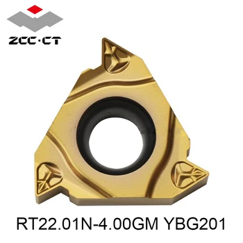 Původní ZCC RT22.01N-4.00 GM YBG201 RT22.01N 4.00 GM 22 IR 4.0 ISO 22IR Karbid Vloží Soustruh, Fréza Nástroje pro CNC Soustružnické Nástroje
